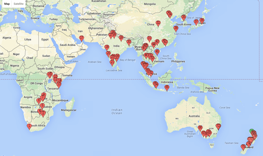 Three continents, nineteen countries, from south to north, from west to east, and back&nbsp;south